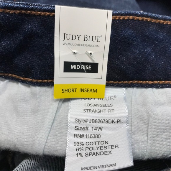 Judy Blue Dark Blue Short Straight Leg Jeans - Picture 7 of 11